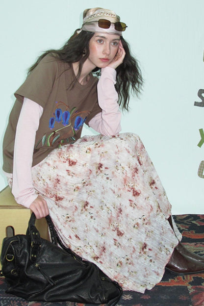 Brushed Knit Long Sleeve T-shirt