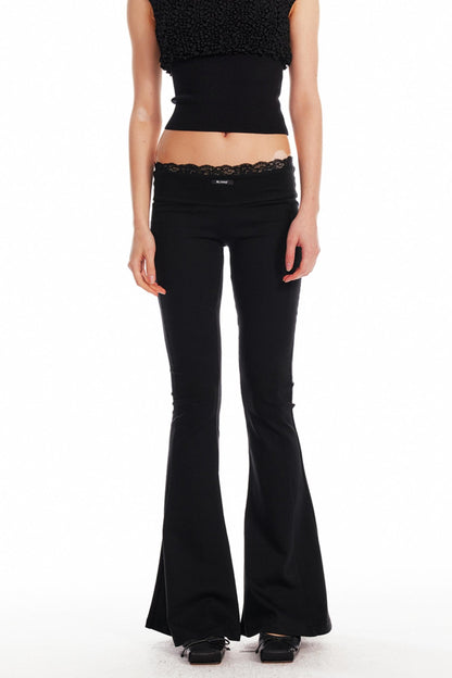 Black Lace Flare Pants