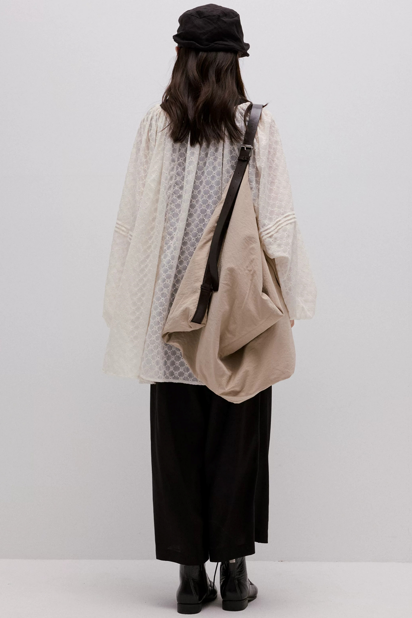 Imitation Linen Black Cropped Pants
