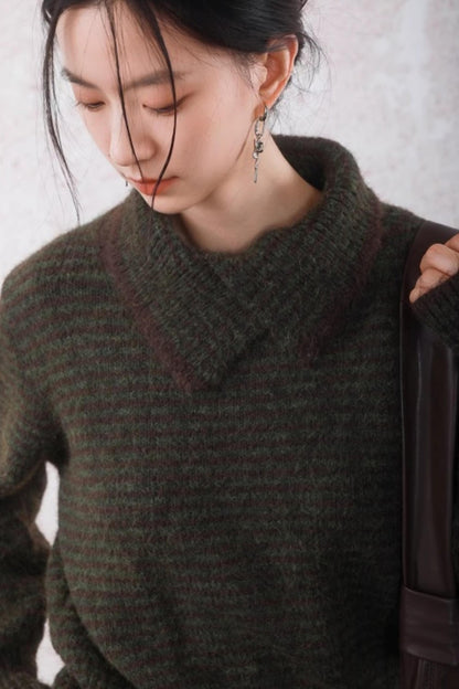 Ingko Vintage Lapel Sweater