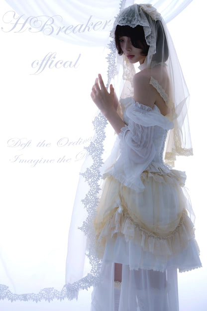 Cross Hollow Jacquard Halterneck Top Set-Up