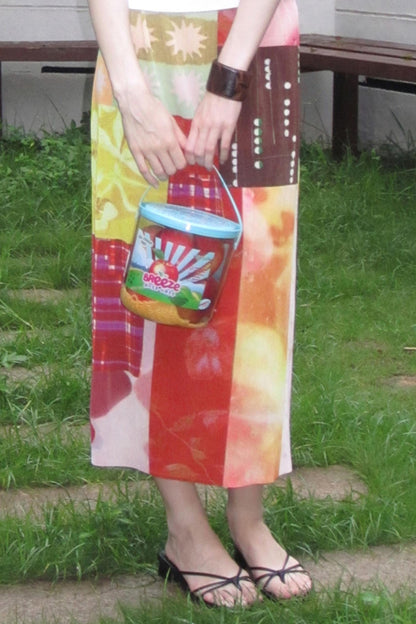 Sunset Tide Line Pleated Skirt