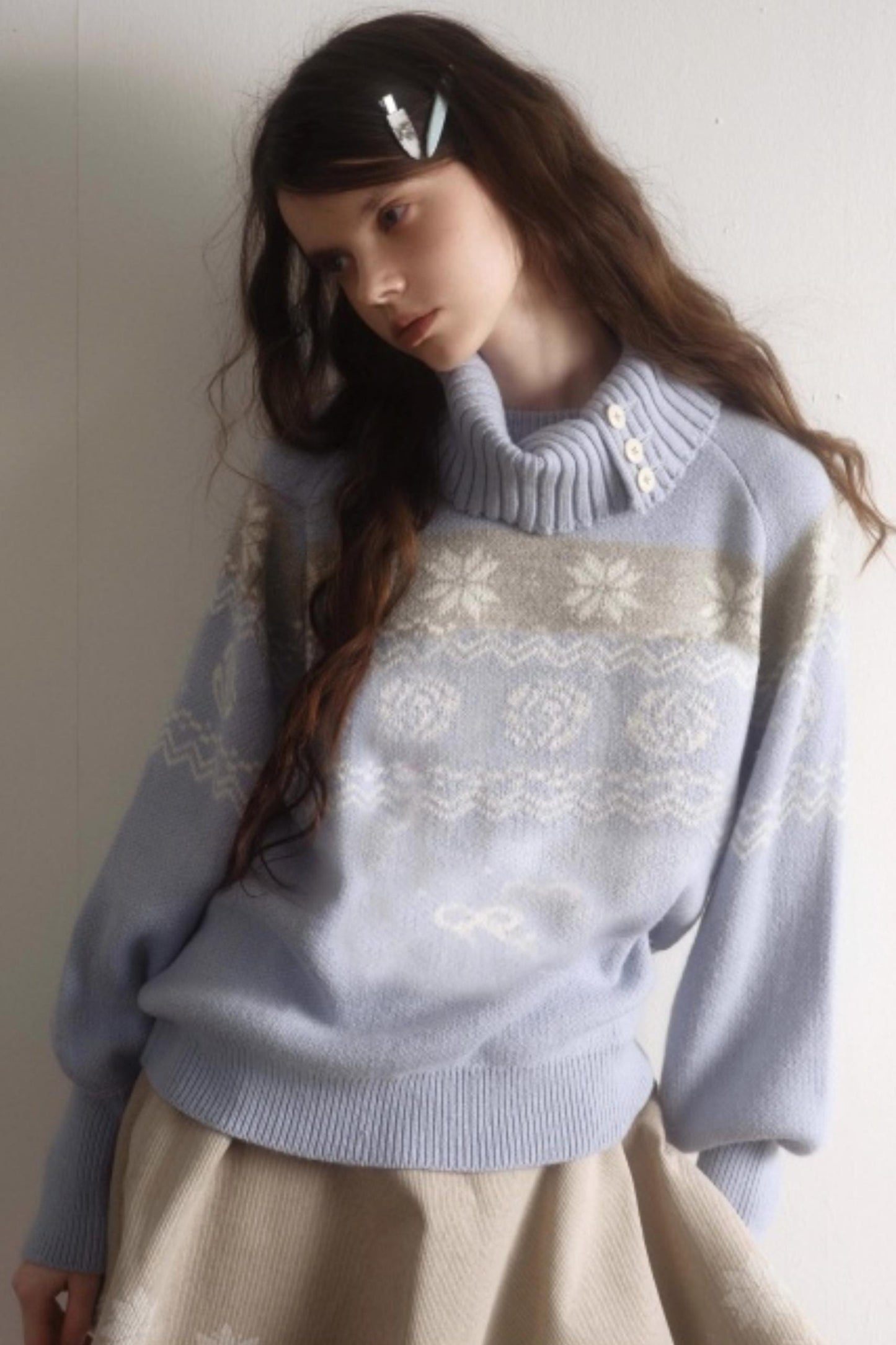 Velvet Cat Patch Wool Sweater Set-Up