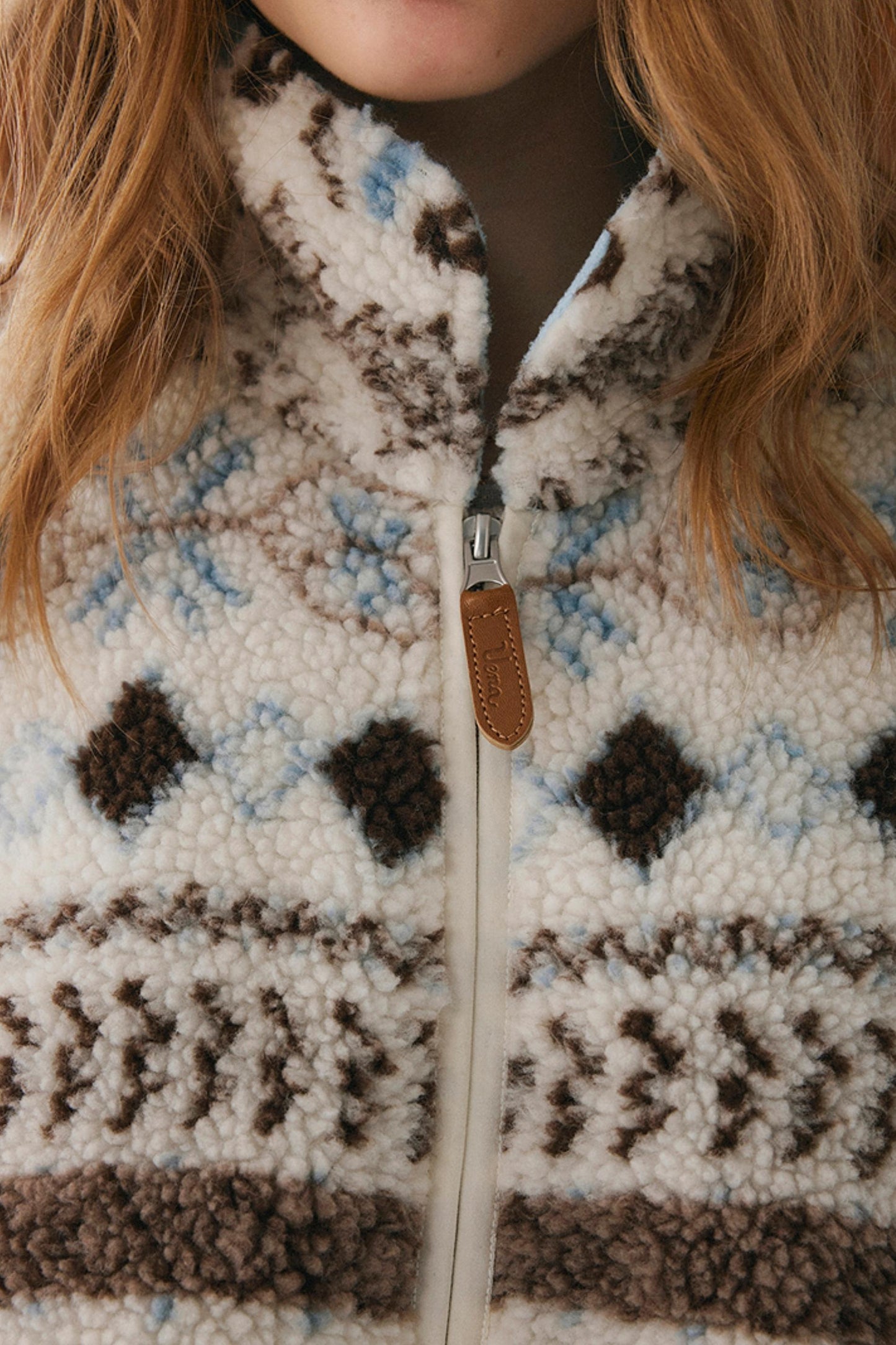 Blue-Brown Fair Isle Cardigan Coat