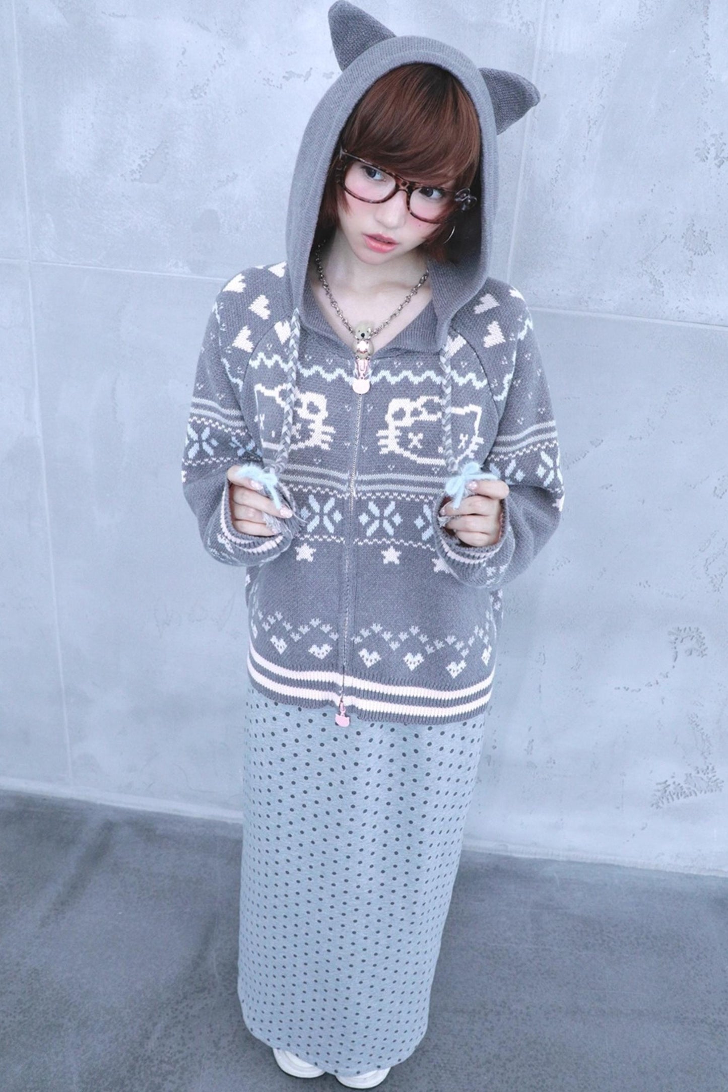 Ghost Ancient Cat Ear Hooded Jacket