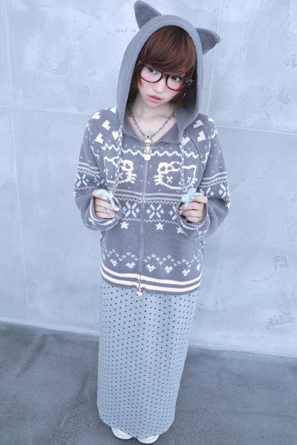 Ghost Ancient Cat Ear Hooded Jacket