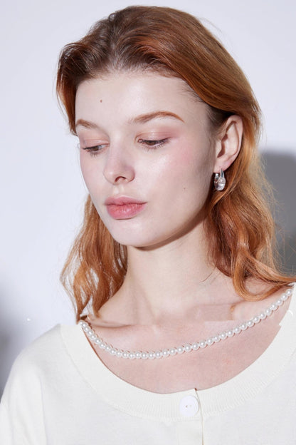 Moonlight White Earrings