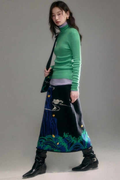 Chinese-Style Knitted Dress Set-Up