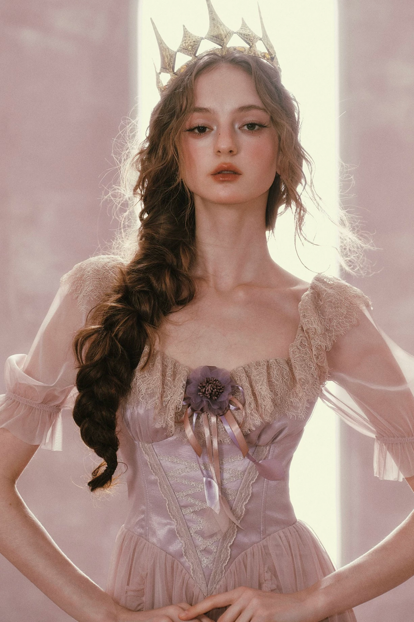 Purple Victorian Corset Mesh Dress