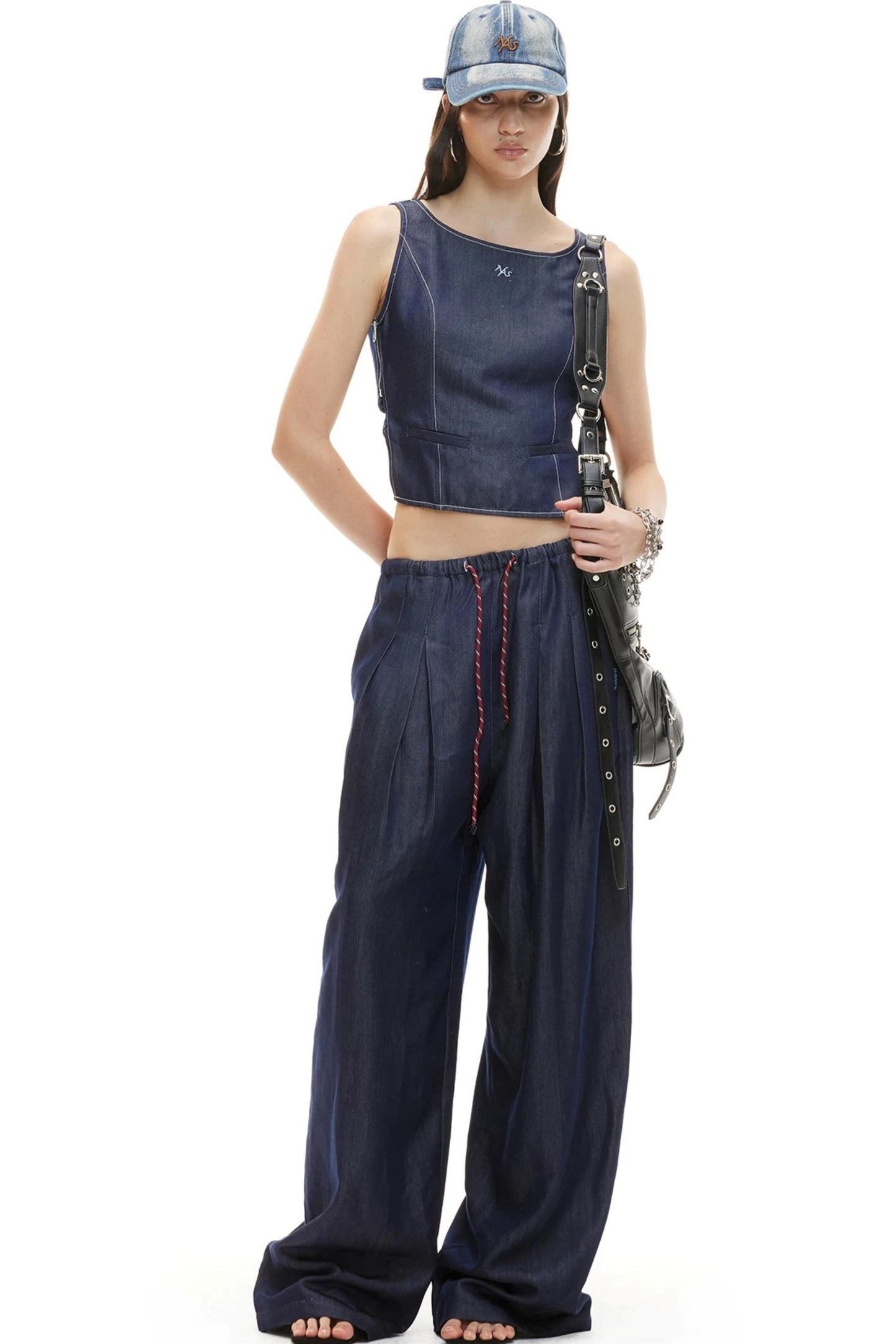 Backless Lyocell Denim Vest