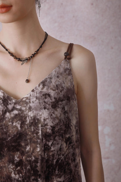 Chestnut Tie-Dye Slip Dress