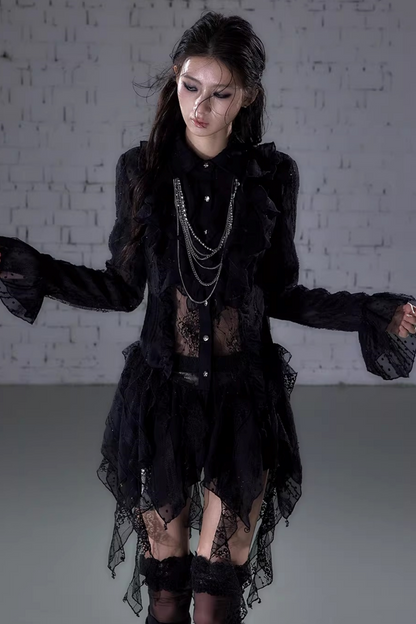 Romantic Lace Asymmetrical Dress