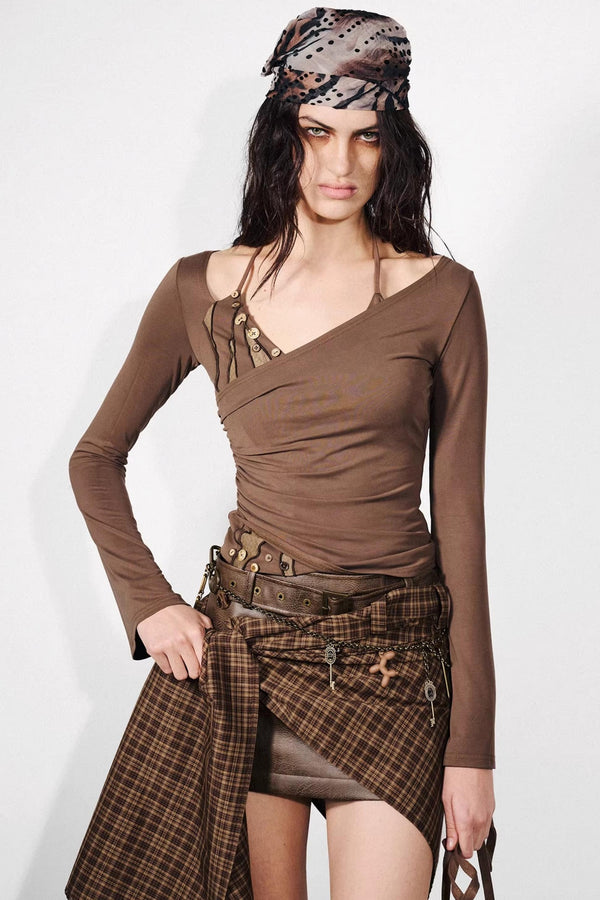 Tree Bark Patchwork Top
