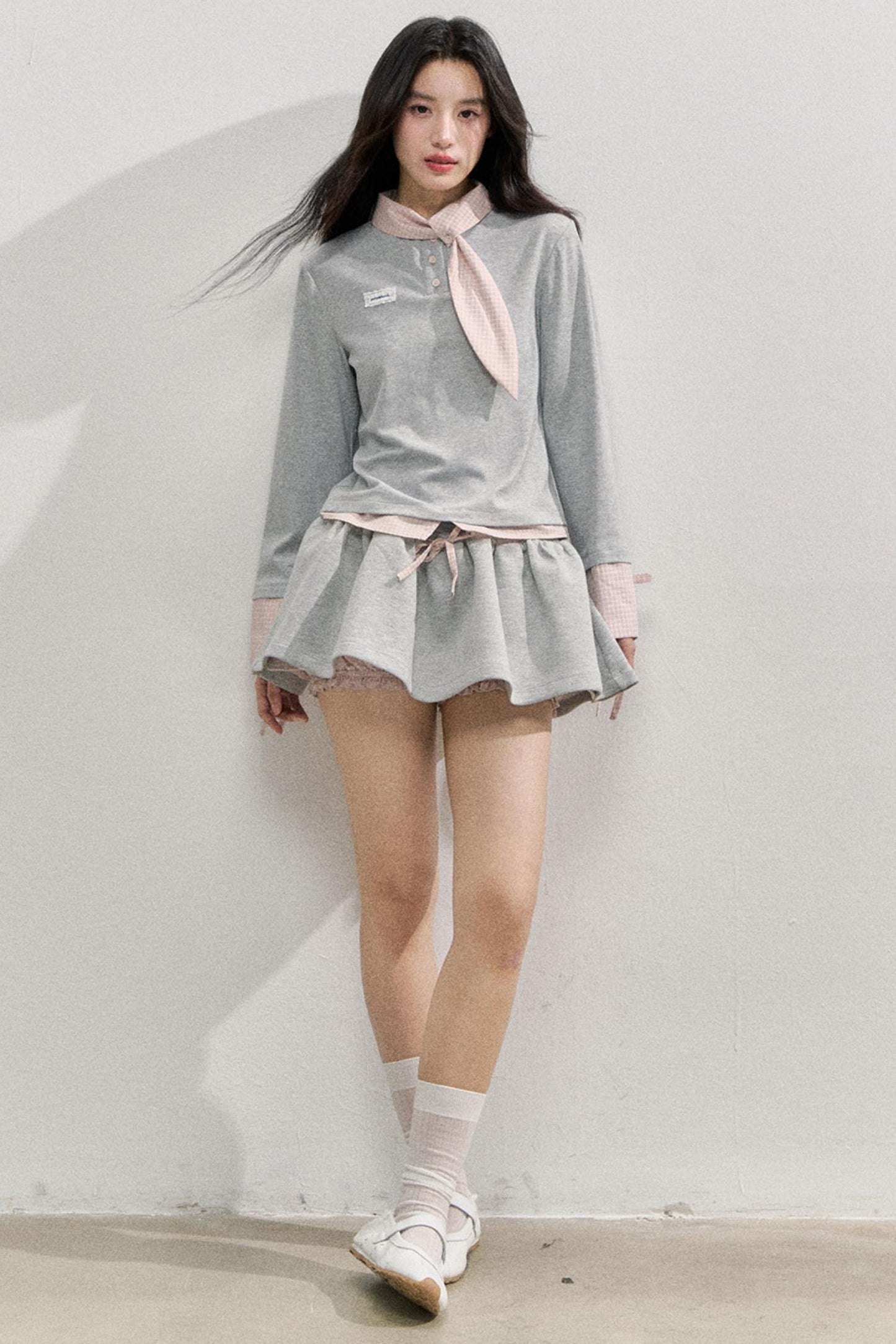 Comfort Bow Skirt Sweatshirt Set-Up