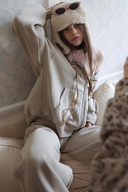 Gray Halo Hooded Jacket Set-Up