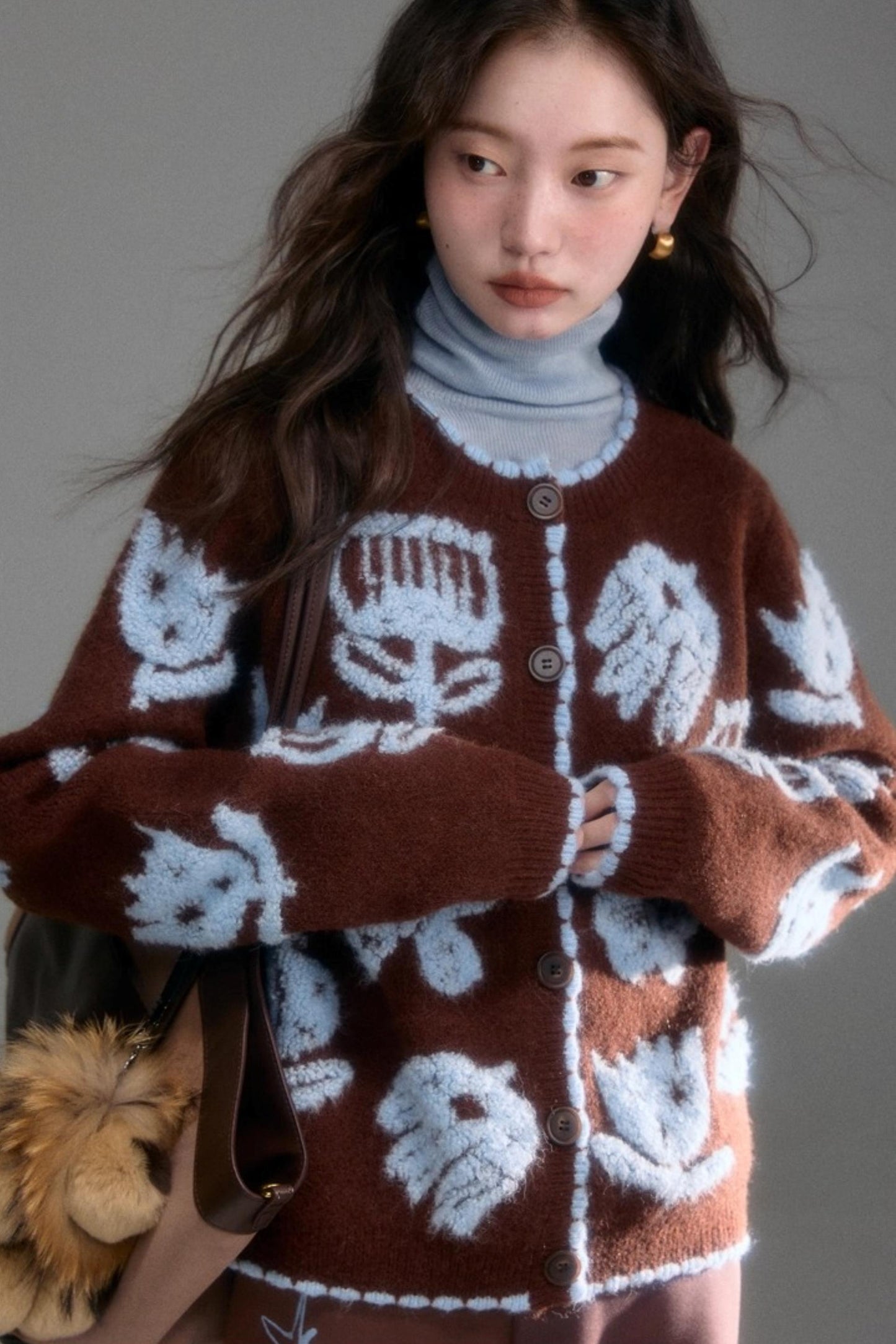 Velvet Jacquard Cardigan Set-Up