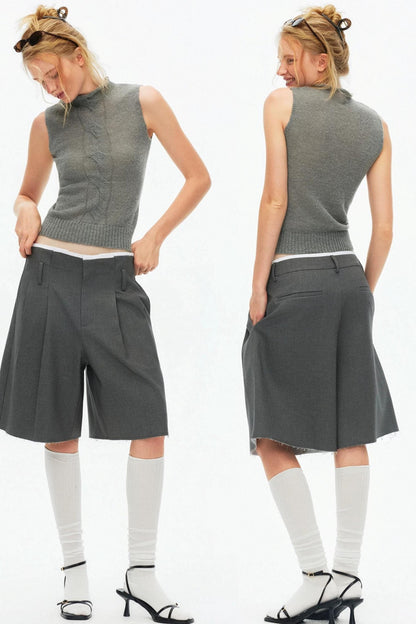 Tencel Wool Pleated Pants