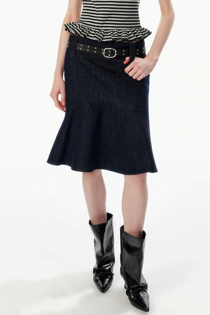 Wide-Waisted Fishtail Skirt