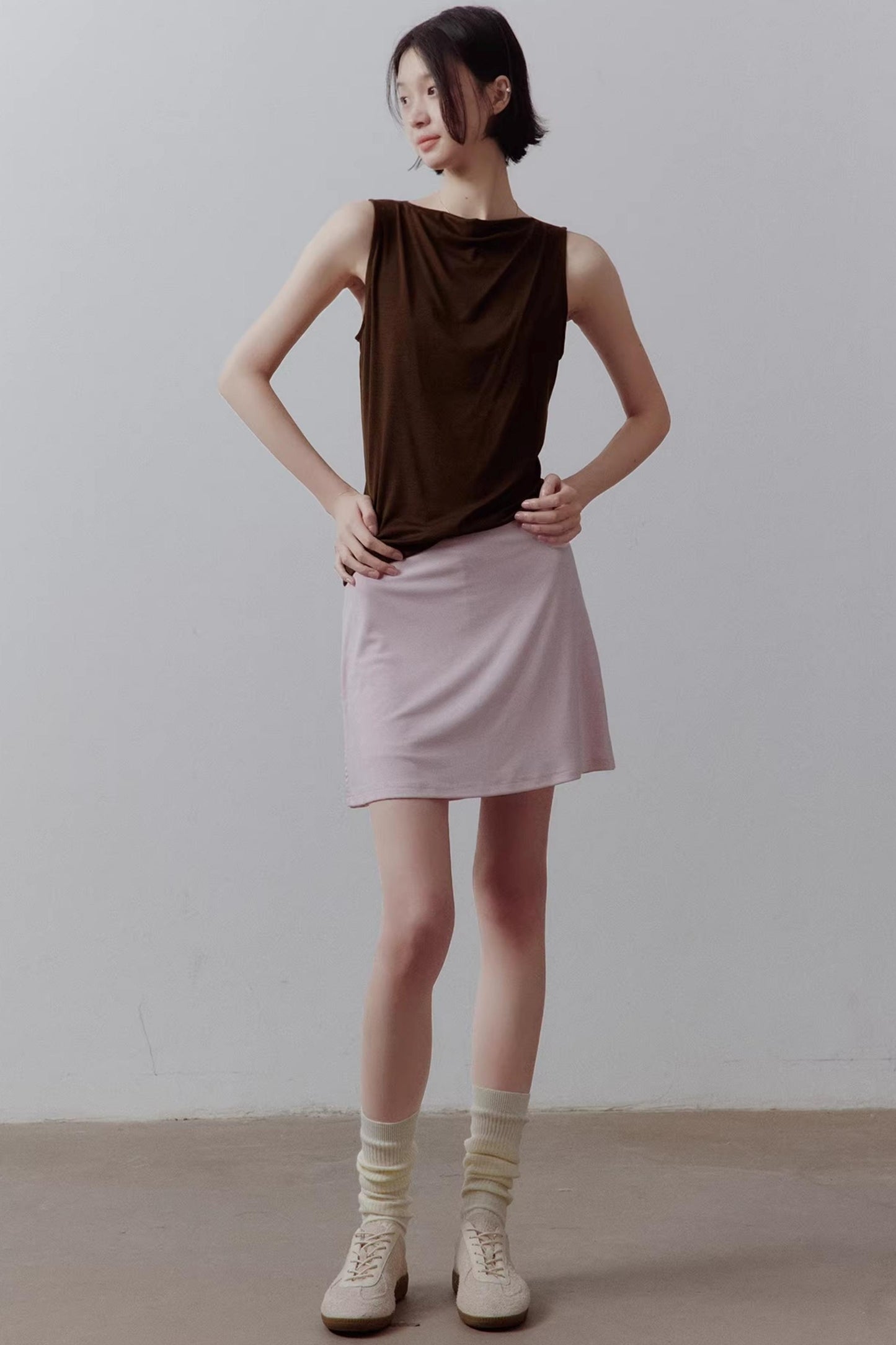Draped Off-Shoulder Slimming Top