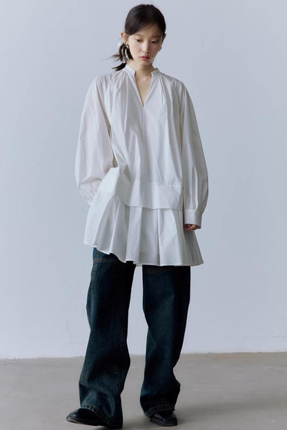 Nebelig weißes Baumwollkleid