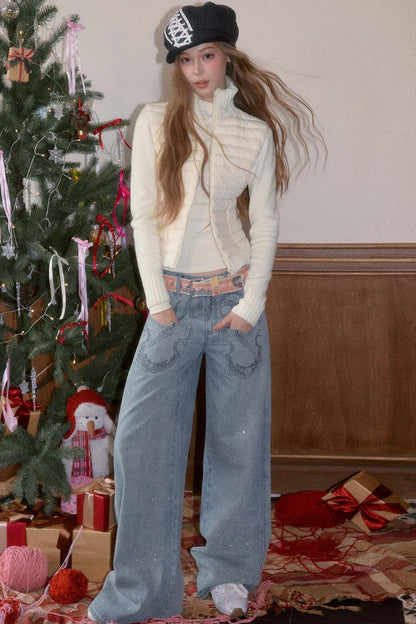 Vintage Embroidered Denim Pants