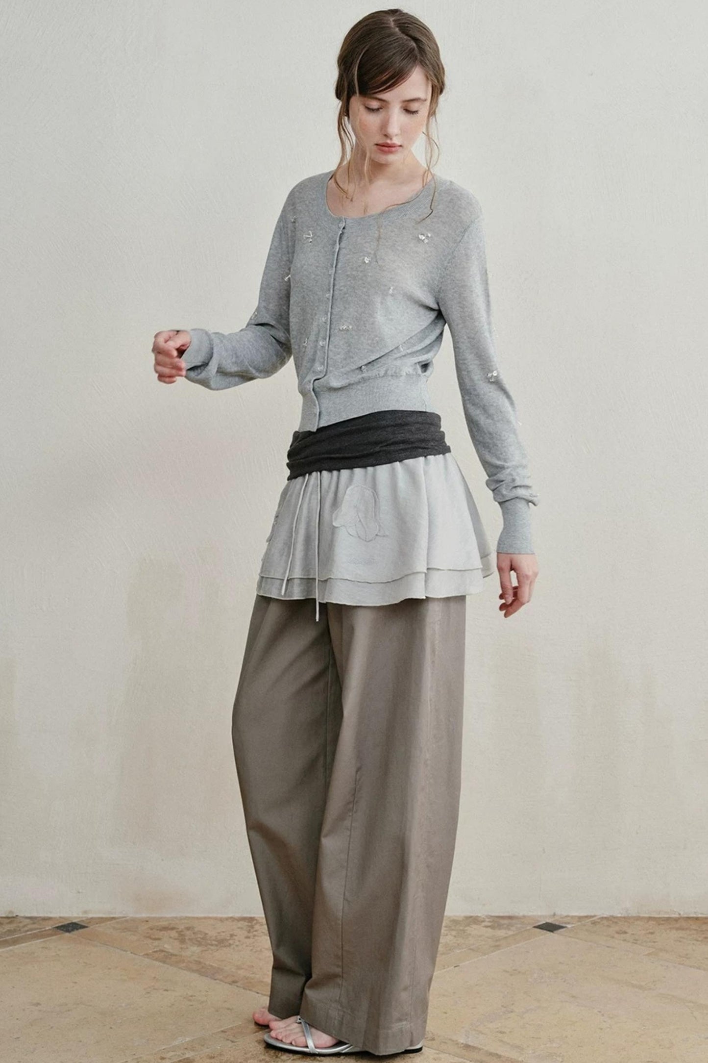 Knitted Elastic Cuffed Pants