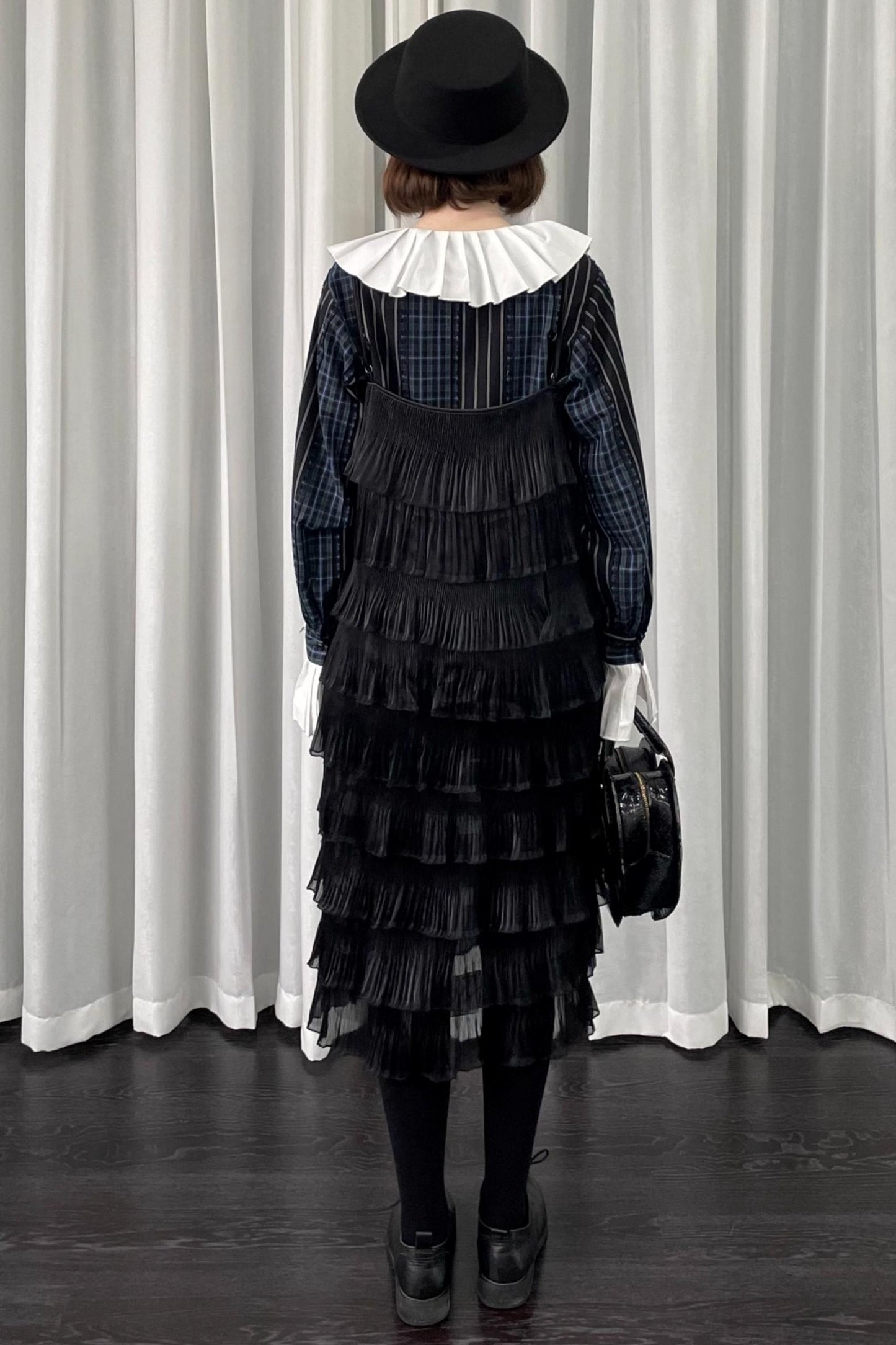 Black Pleated Slip Dress