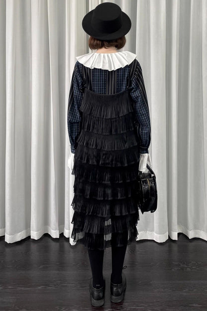 Black Pleated Slip Dress