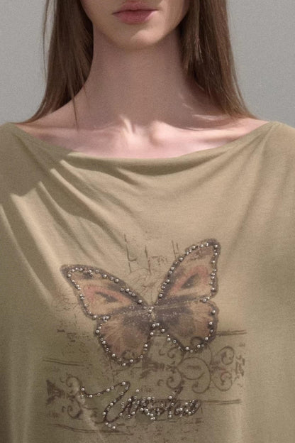 Off-Shoulder Printed Top