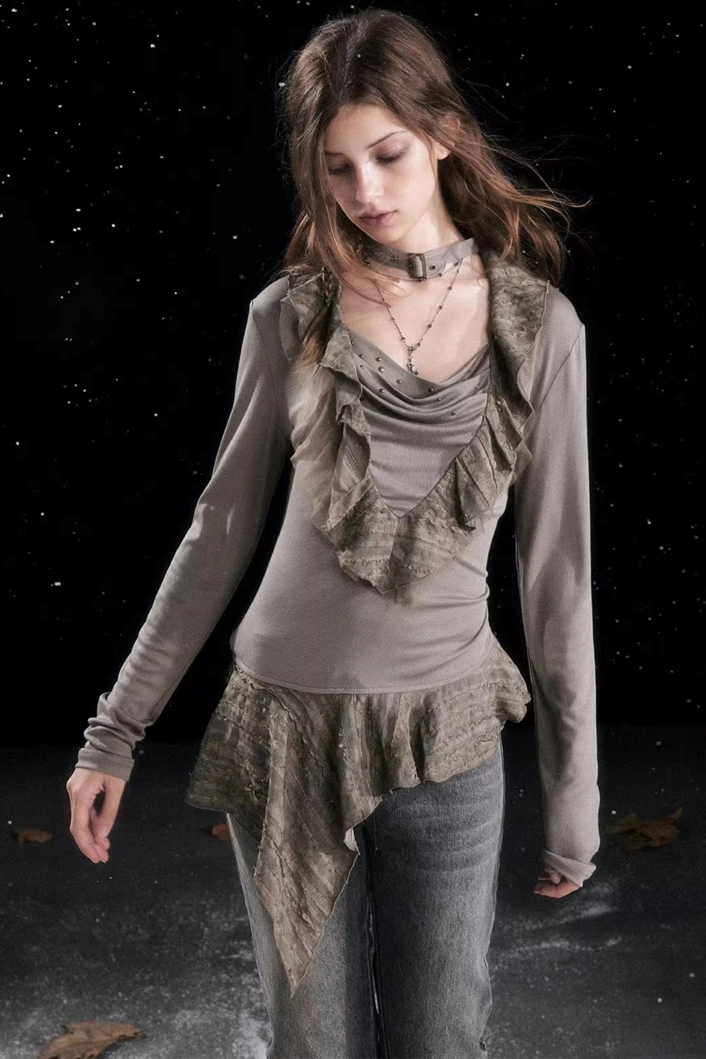 Swing Collar Tencel Shirt