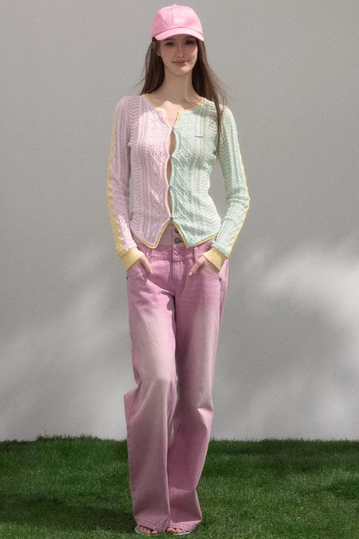 Figurbetonter Pullover mit Kontrastnaht