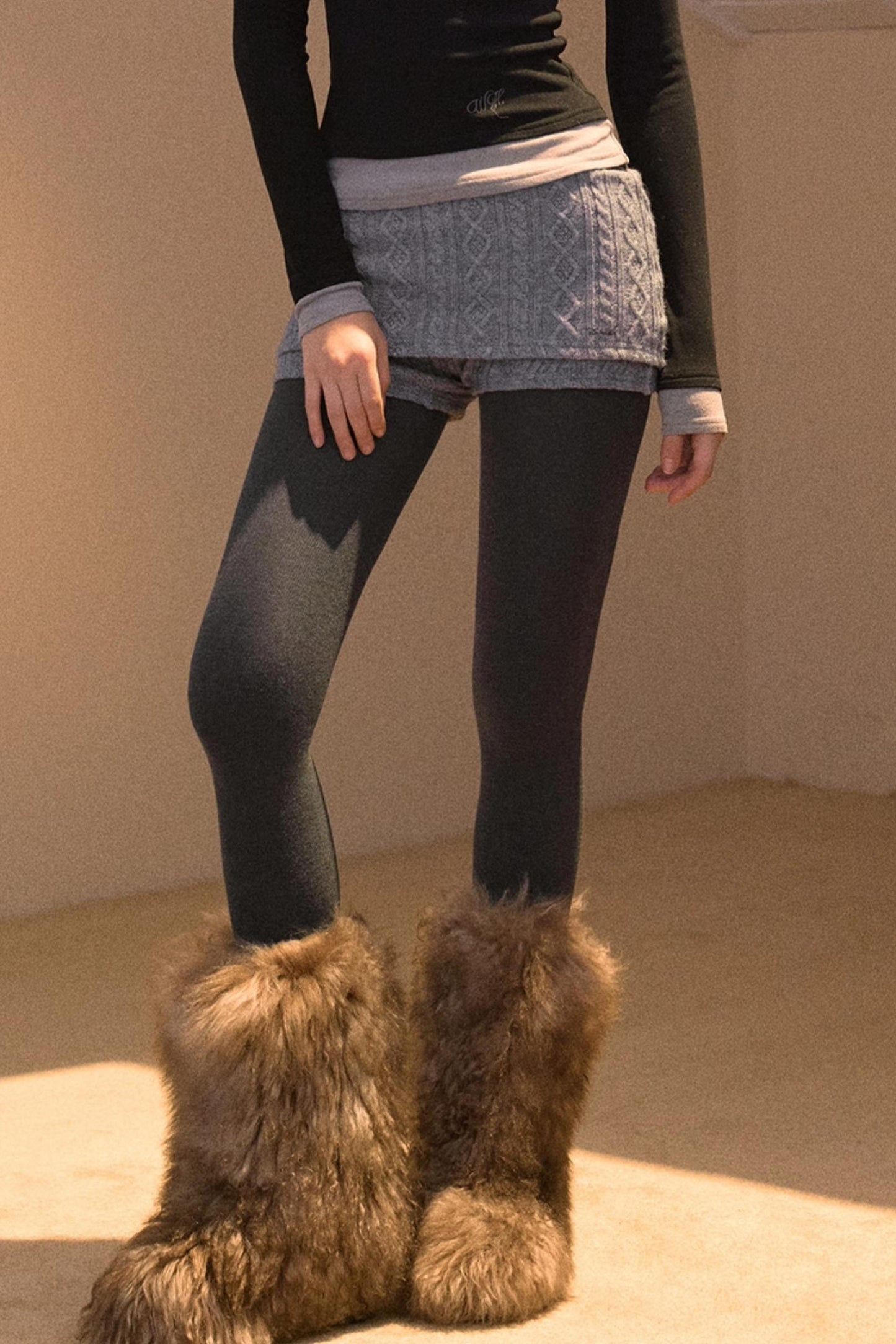 Knitted Shorts Leggings