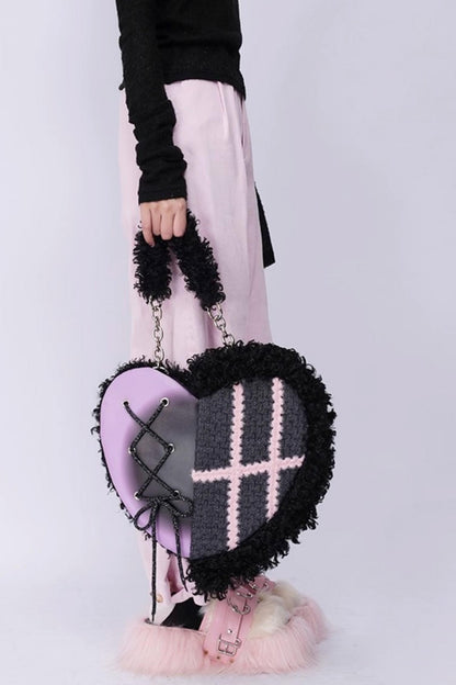 Graffiti Patchwork Heart Bag