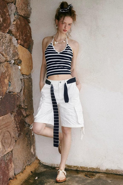 Uena Striped Suspender Set