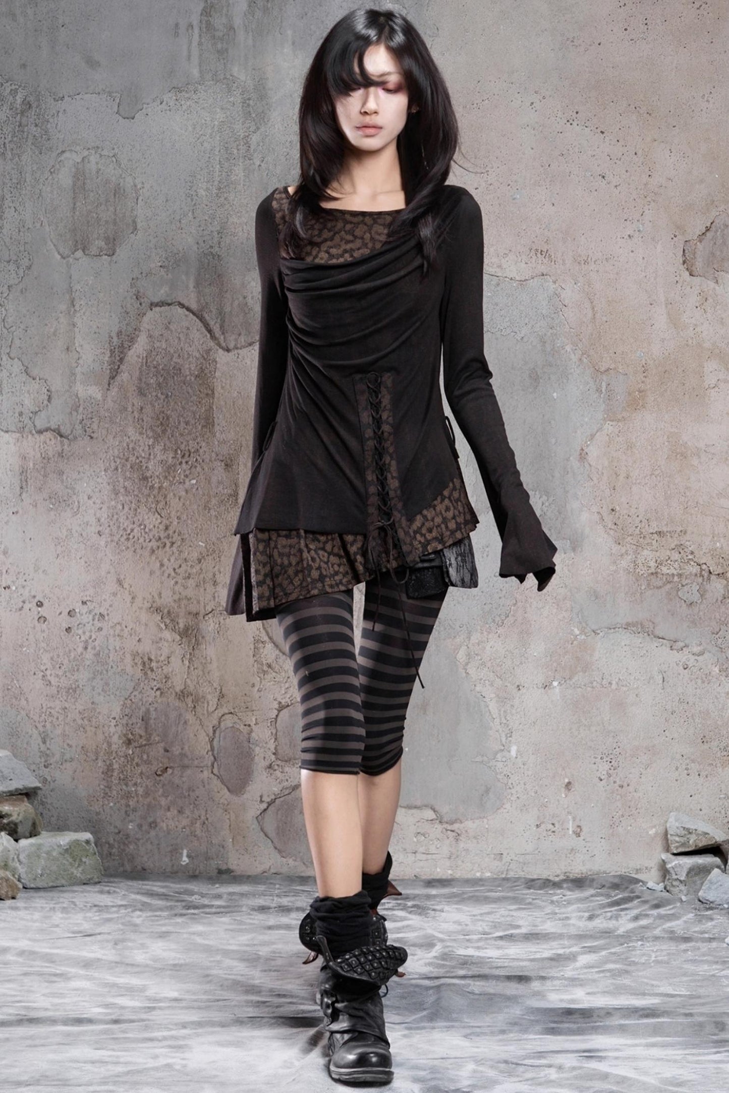 Knitted Contrast Patchwork Top