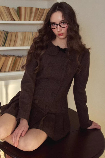Retro Houndstooth Pleated Dress