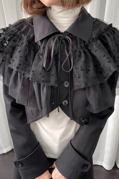 Deodorizing Mesh Lace-Up Shawl Cape