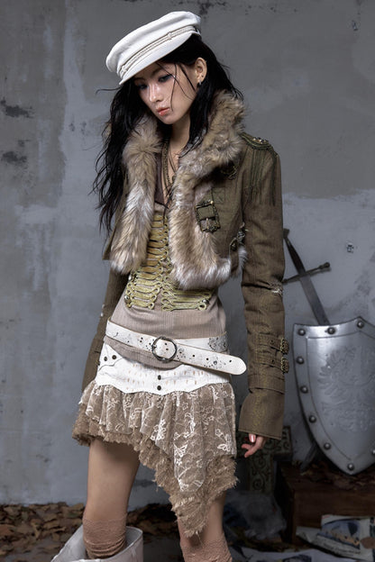 Retro Gold Thread Denim Jacket