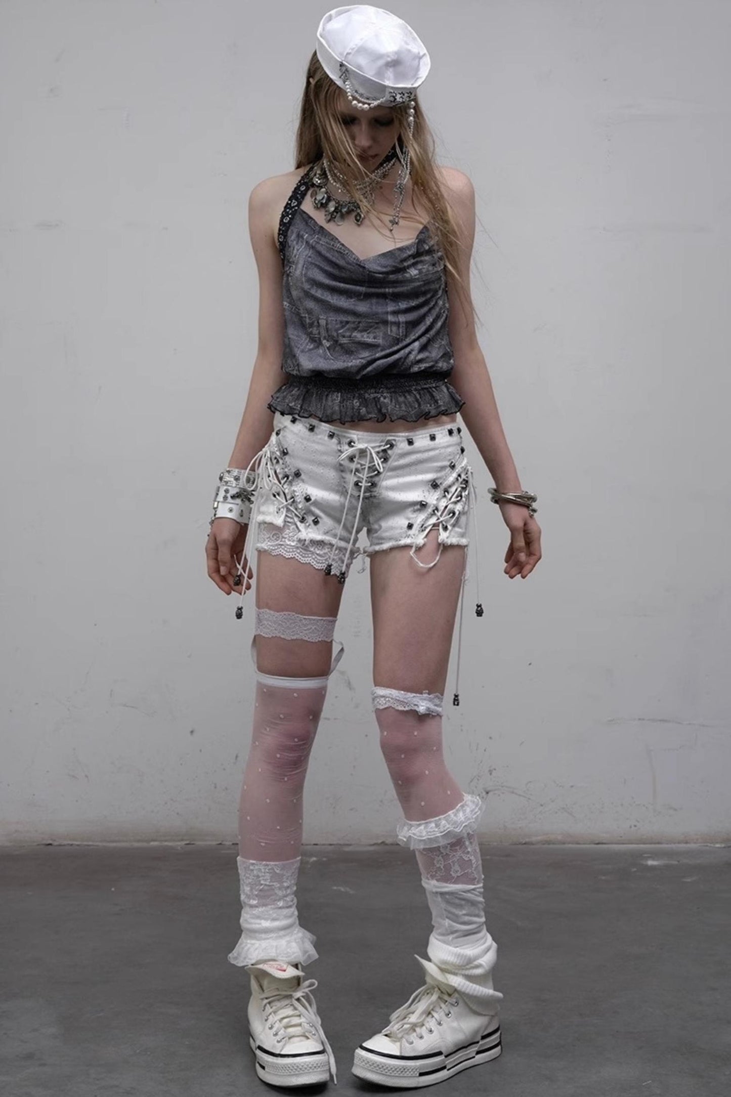 Punk Silhouette Strap Top