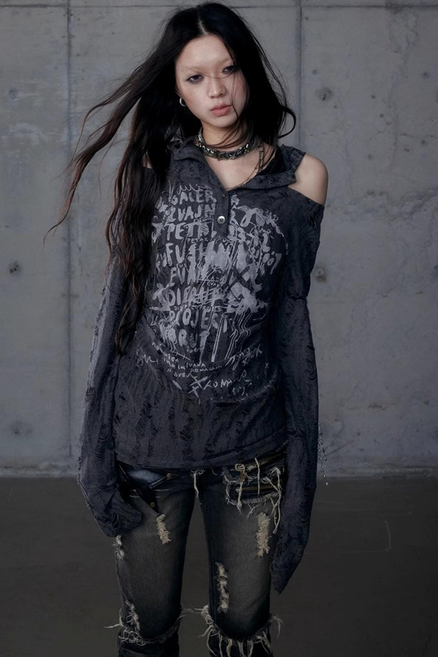 Vintage Punk Hooded Top