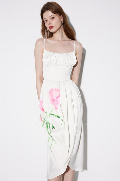 Summer Pink Shadow Midi Dress