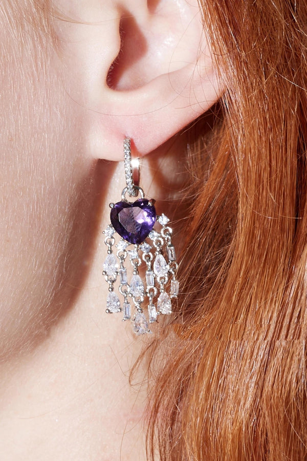 Ocean Purple Zircon Earrings