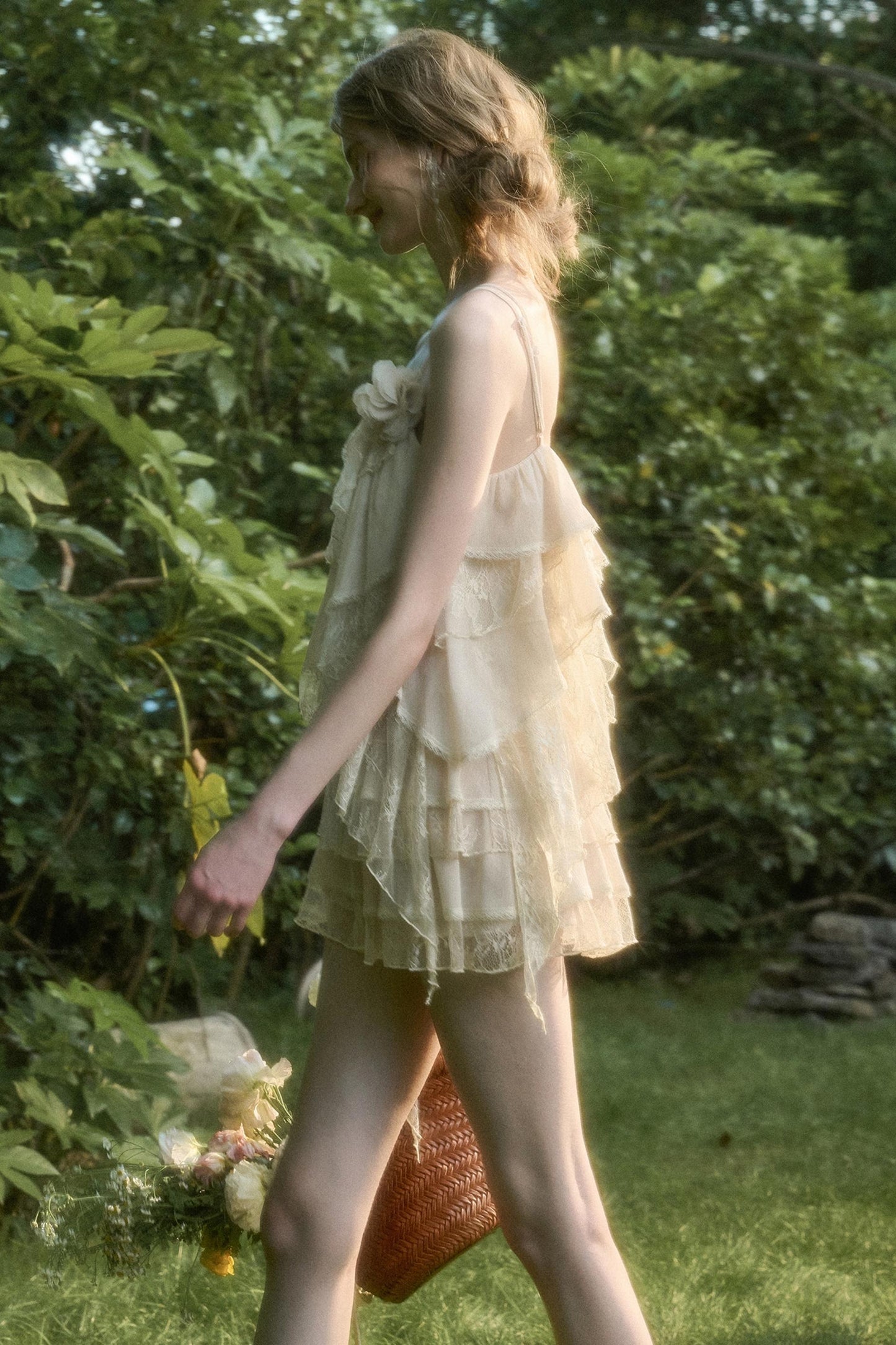 Soft Lace Top With Skirt Set-Up