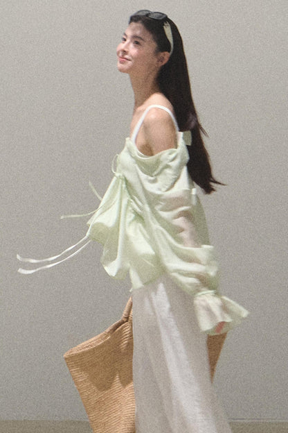 Pearlescent Wide Leg Trousers