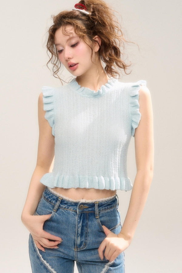 Mint Ripple Knit Tank