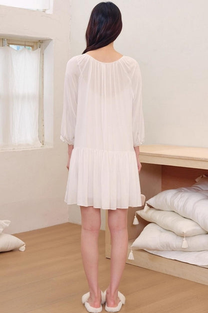 Light Dance Long-Sleeved Shirt Dress