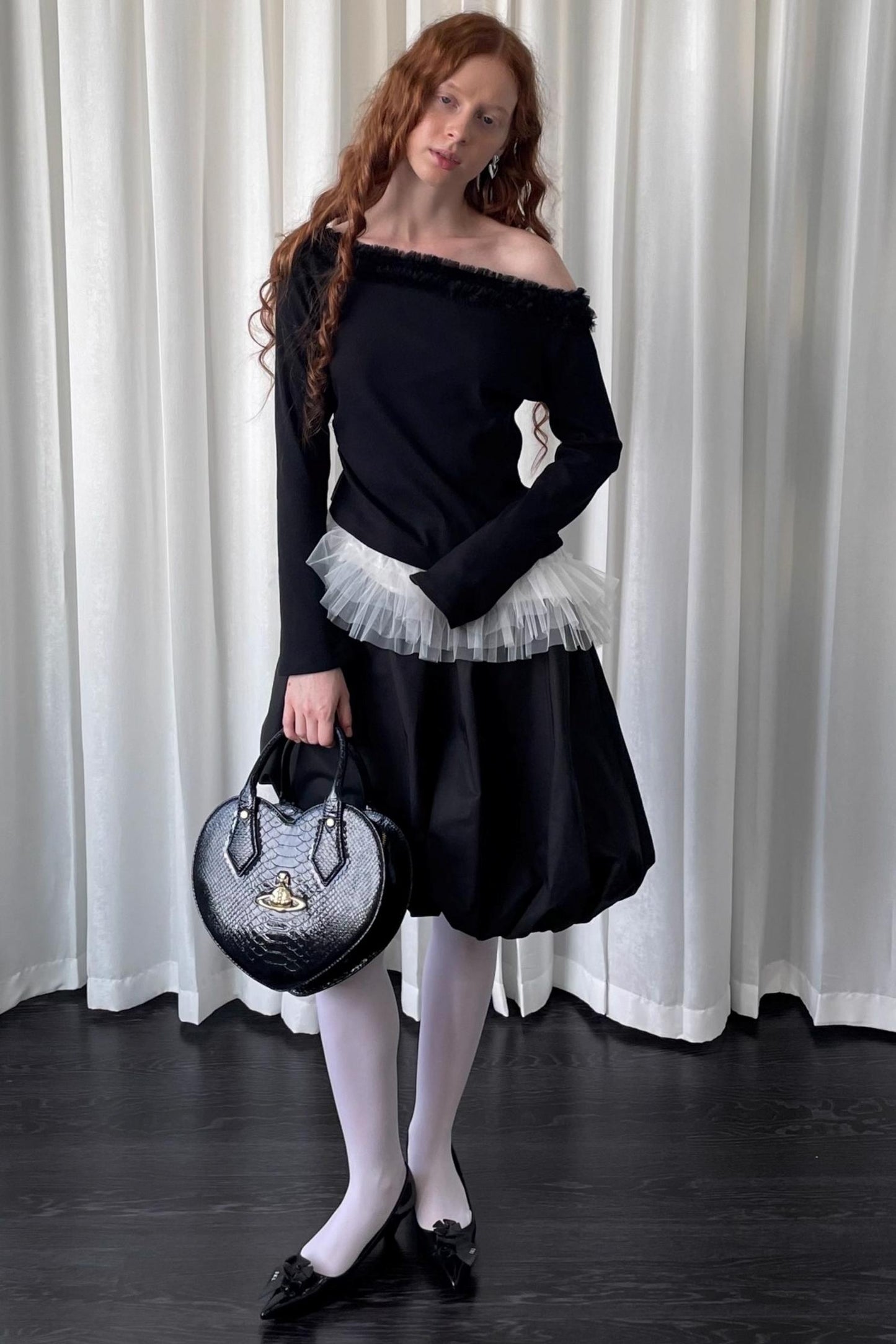 Black Lace Knitted Sweater