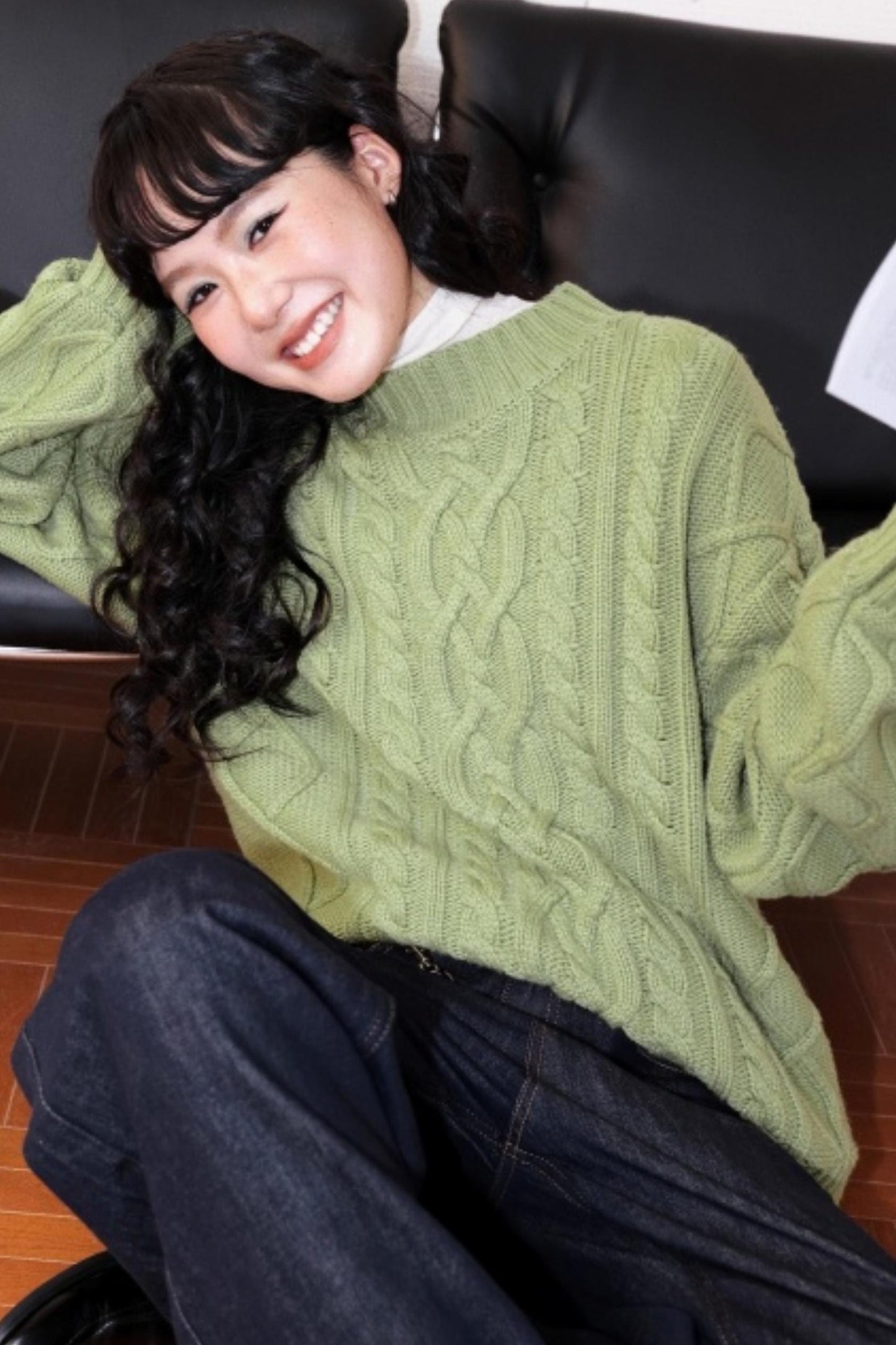 Sheep Wool Cable Knit Sweater