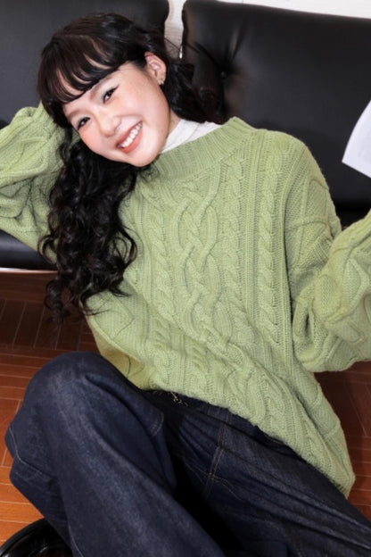 Sheep Wool Cable Knit Sweater