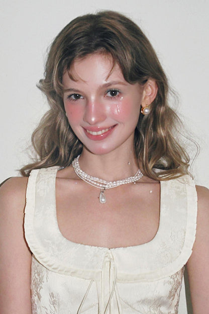 Beige A-line Mini Dress Set